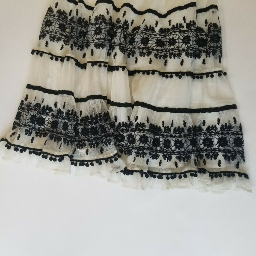 Vtg Neiman Marcus Sz Small Long Lace Tassel Skirt - Picture 4 of 10